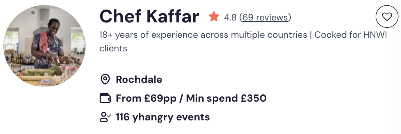 chef Kaffar catering services in Glasgow